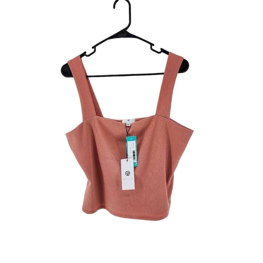 Socialite Women's Gwendolyn Peach Cropped Knit Top - XL